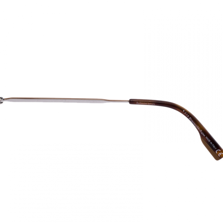 Pre Owned Ermenegildo Zegna Ruthenium/ Grey Barbenini EZ 0104 Round Sunglasses