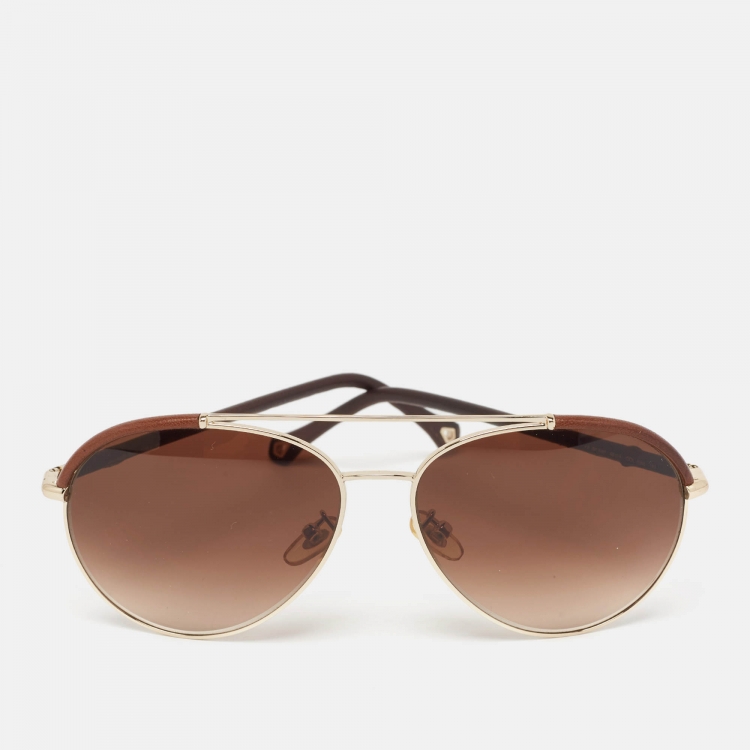 مملوكة مسبقًا Ermenegildo Zegna Brown Gradient SZ3247 Aviator Sunglasses