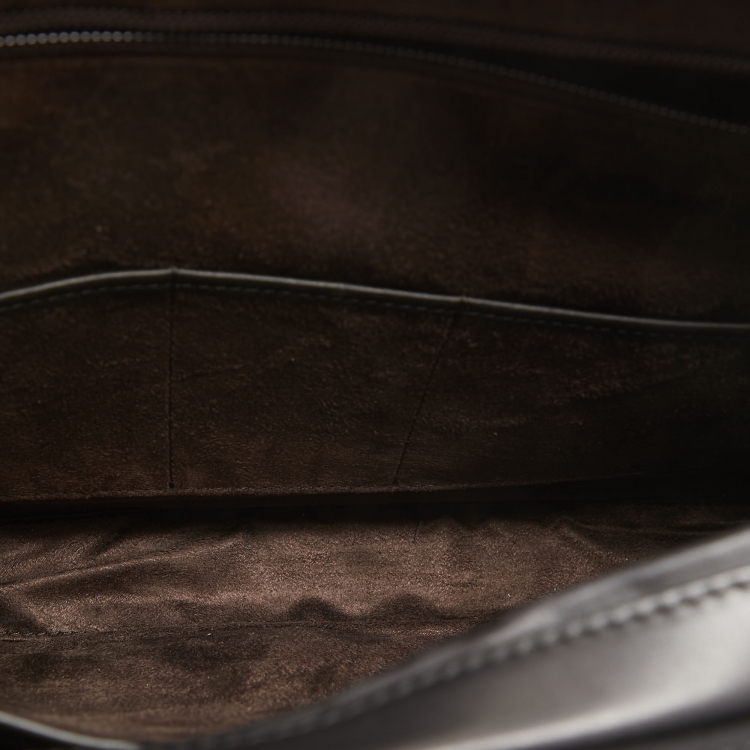 Pre Owned Ermenegildo Zegna Black Leather Briefcase Bag
