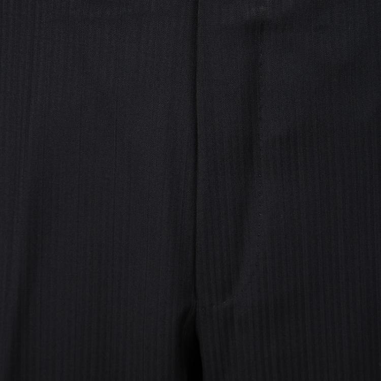 Pre Owned Ermenegildo Zegna Su Misura Black Wool Traveller Micronsphere Suit 5XL