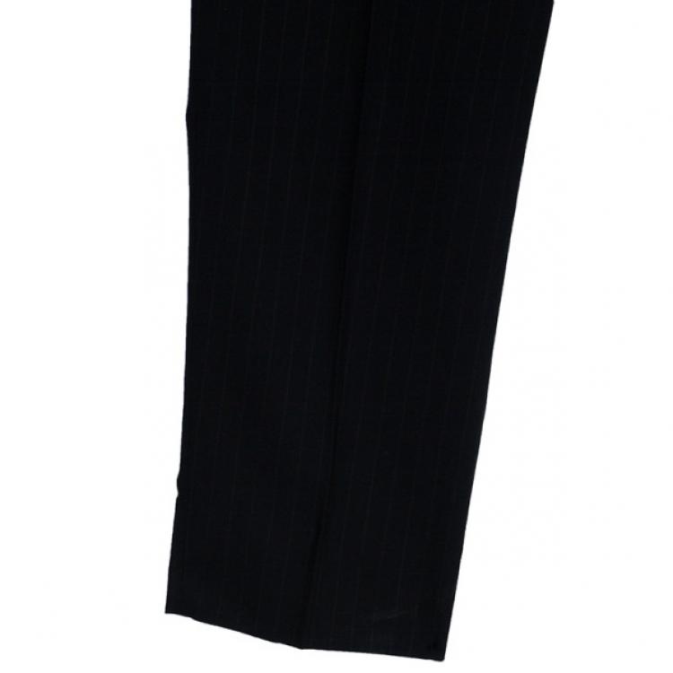 Pre Owned Ermenegildo Zegna Black Pinstripe Suit EU58