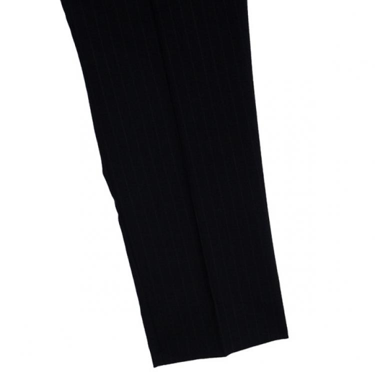 Pre Owned Ermenegildo Zegna Black Pinstripe Suit EU58