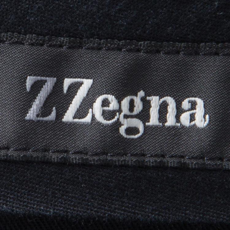 Pre Owned Z Zegna Dark Grey Wool Narrow Fit Tailored Trousers M