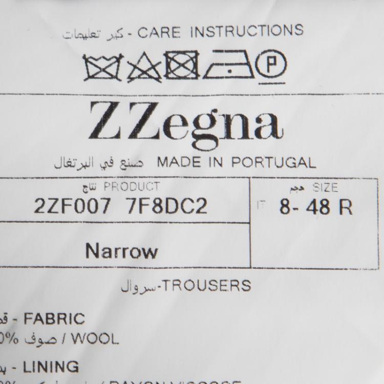 Pre Owned Z Zegna Dark Grey Wool Narrow Fit Tailored Trousers M