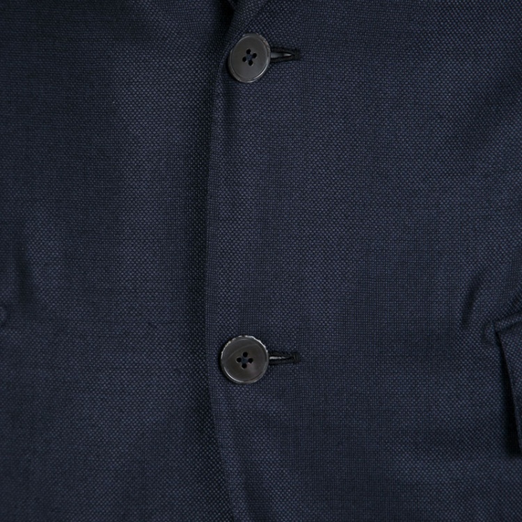 Pre Owned Ermenegildo Zegna Couture Navy Blue Wool and Silk Regular Fit Tailored Suit L