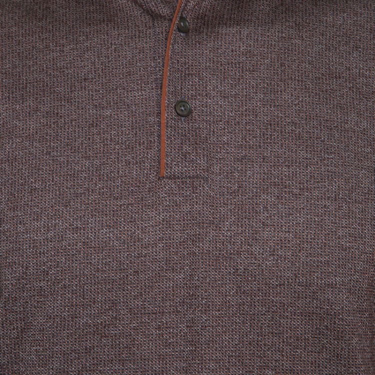 Pre Owned Ermenegildo Zegna Brown Marled Cotton Polo T-Shirt M