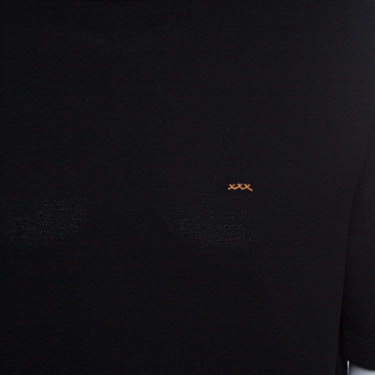 مملوكة مسبقًا Ermenegildo Zegna Couture Black Knit Logo Embroidered T-Shirt L