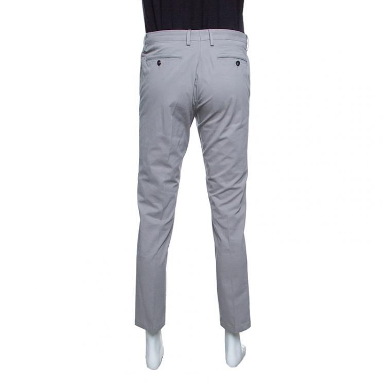 Pre Owned Ermenegildo Zegna Grey Straight Fit Tailored Trousers M