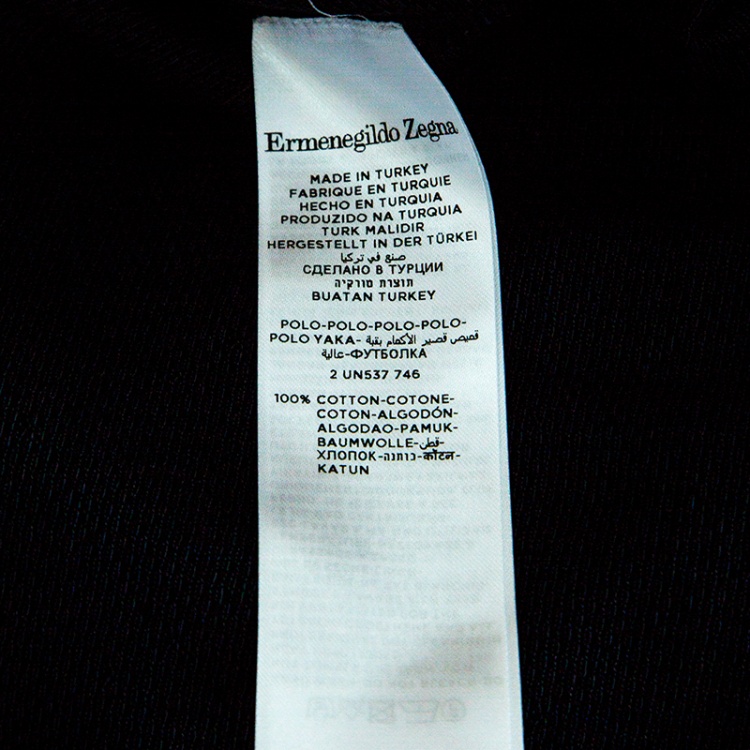 Pre Owned Ermenegildo Zegna Teal Argyle Pattern Cotton Jacquard Polo T-Shirt M