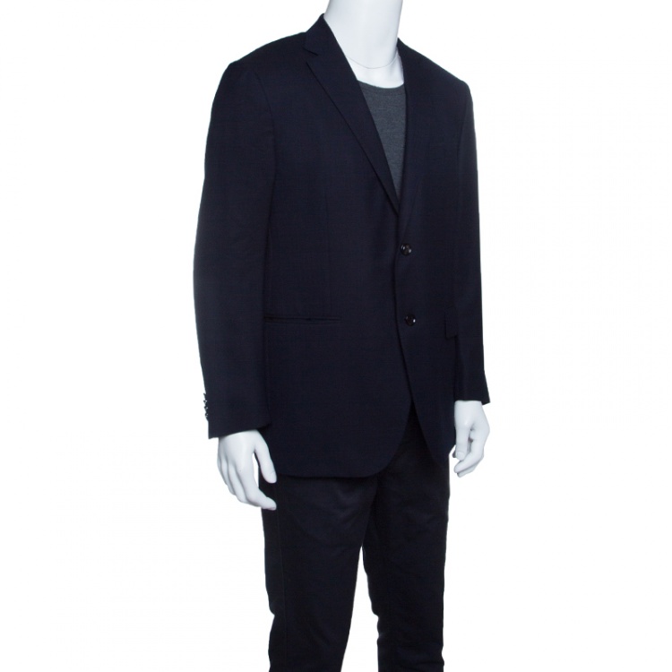 Pre Owned Ermenegildo Zegna Navy Blue Wool 10 Pockets Blazer XXL