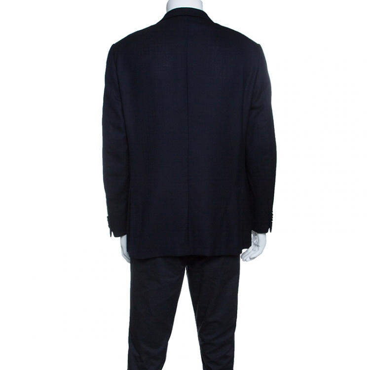 Pre Owned Ermenegildo Zegna Navy Blue Wool 10 Pockets Blazer XXL