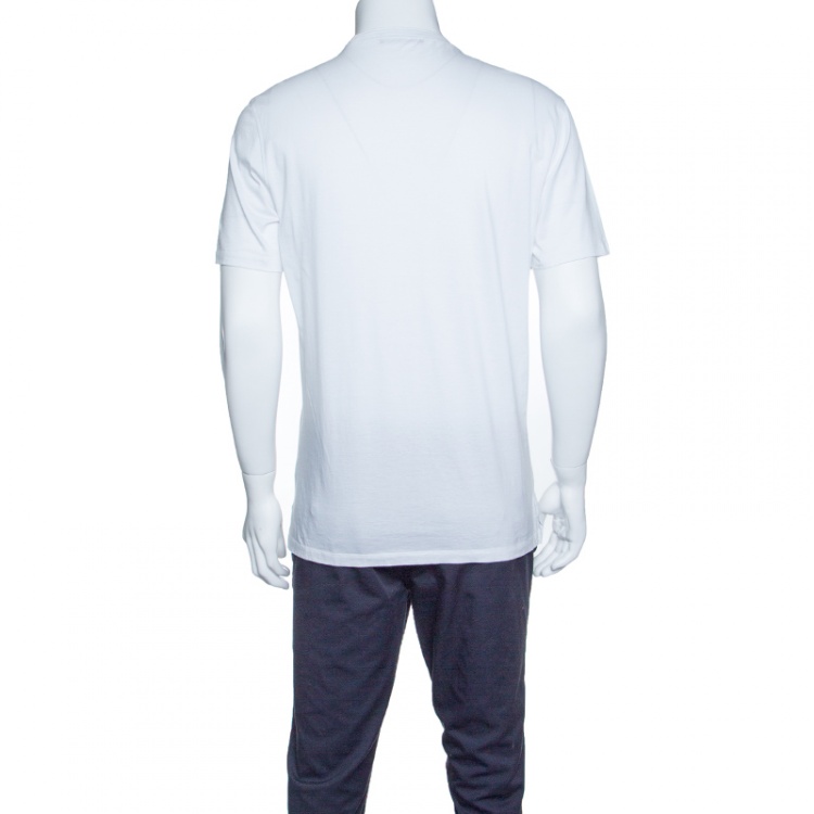 Pre Owned Ermenegildo Zegna White Cotton Short Sleeve Crew Neck T-Shirt M