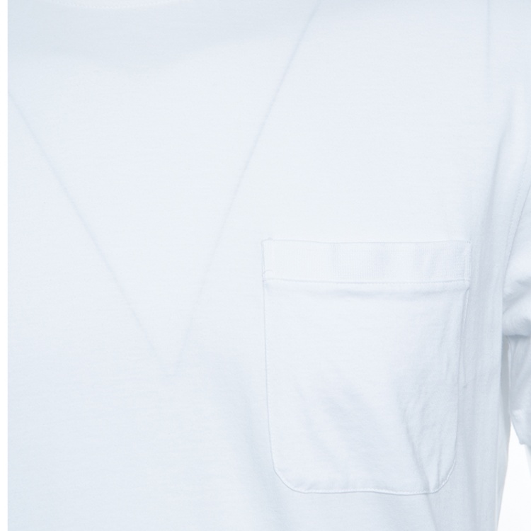 Pre Owned Ermenegildo Zegna White Cotton Short Sleeve Crew Neck T-Shirt M