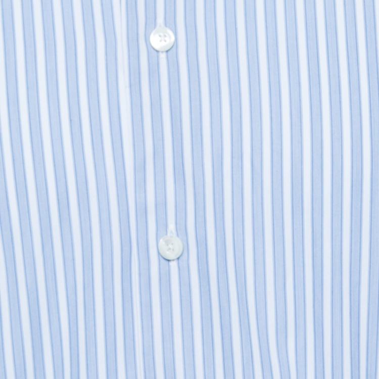 Pre Owned Ermenegildo Zegna Blue Striped Cotton Regular Fit Button Front Shirt XL