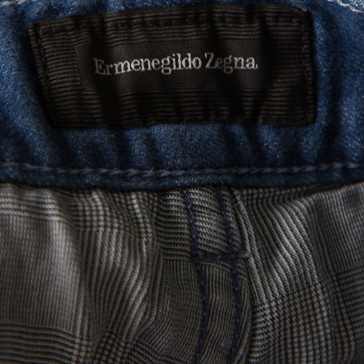 Pre Owned Ermenegildo Zegna Blue Straight Fit Denim Jeans XL