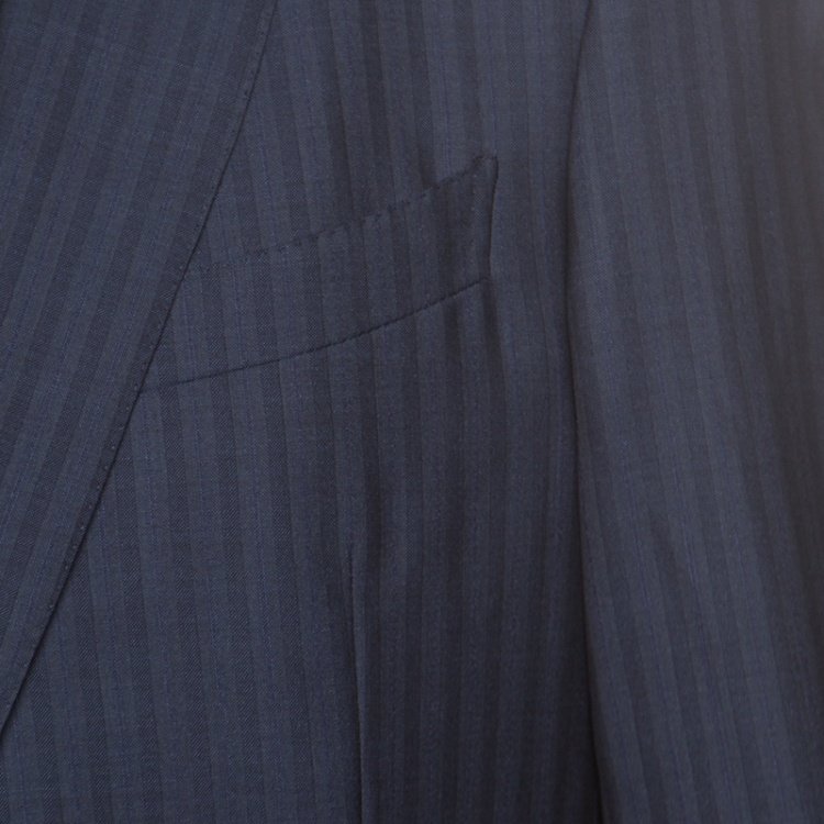 Pre Owned Ermenegildo Zegna Navy Blue  Striped Wool Trofeo 600 Regular Fit Mila Suit XXL