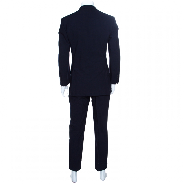 Pre Owned Ermenegildo Zegna Napoli Couture Navy Blue Wool Tailored Suit M