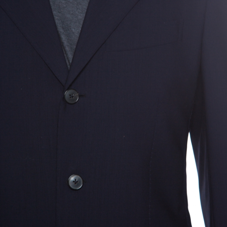 Pre Owned Ermenegildo Zegna Napoli Couture Navy Blue Wool Tailored Suit M
