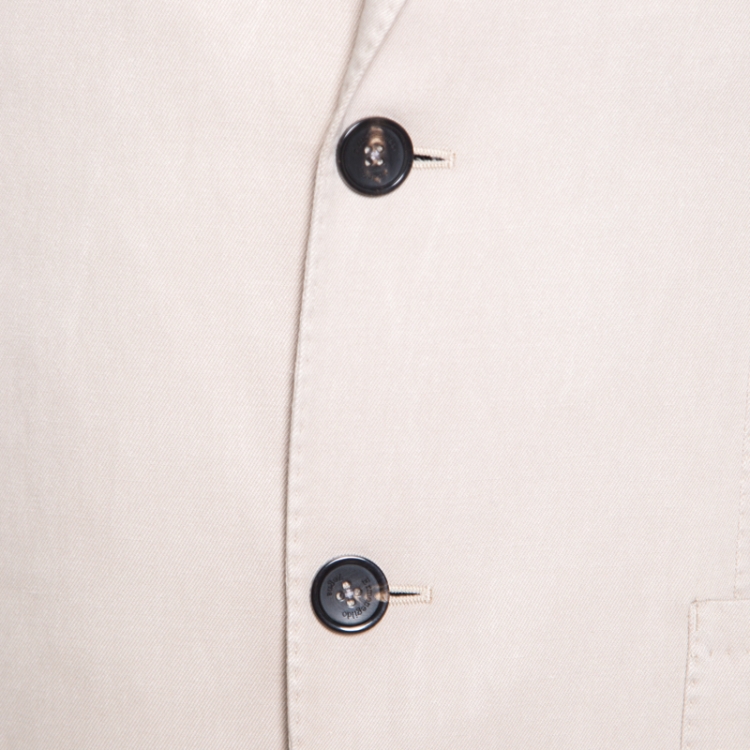 Pre Owned Ermenegildo Zegna Beige Silk and Linen Tailored Blazer M