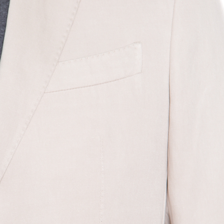 Pre Owned Ermenegildo Zegna Beige Silk and Linen Tailored Blazer M