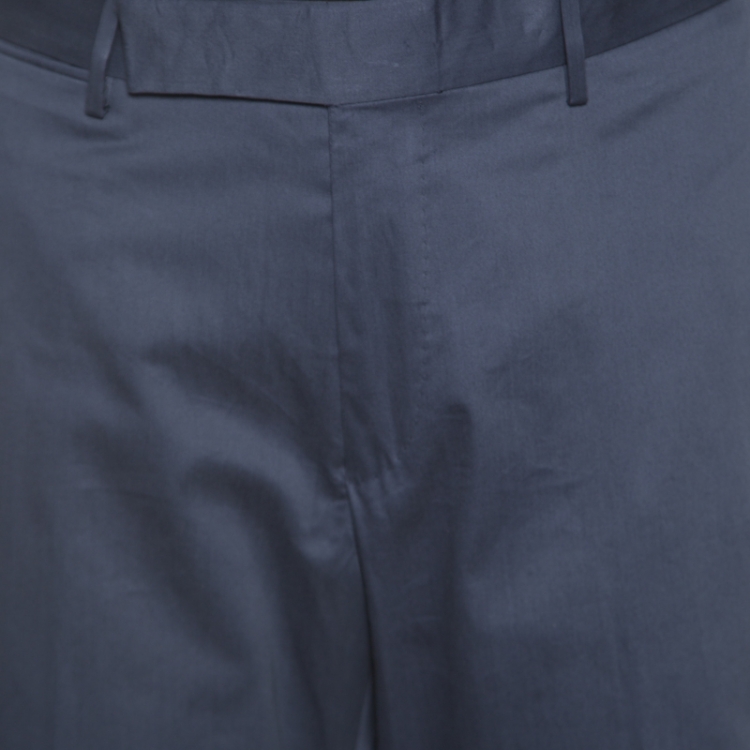 مملوكة مسبقًا Ermenegildo Zegna Navy Blue Tailored Cotton Slim Fit Trousers M