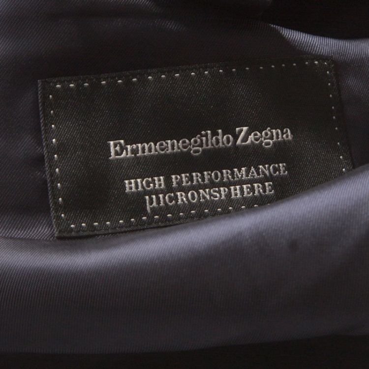 Pre Owned Ermenegildo Zegna Navy Blue Striped Wool Microsphere Suit XL