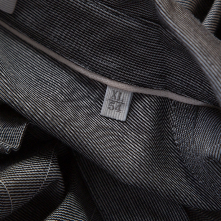 Pre Owned Ermenegildo Zegna Grey Cotton Argyle Pattern Polo T Shirt XL