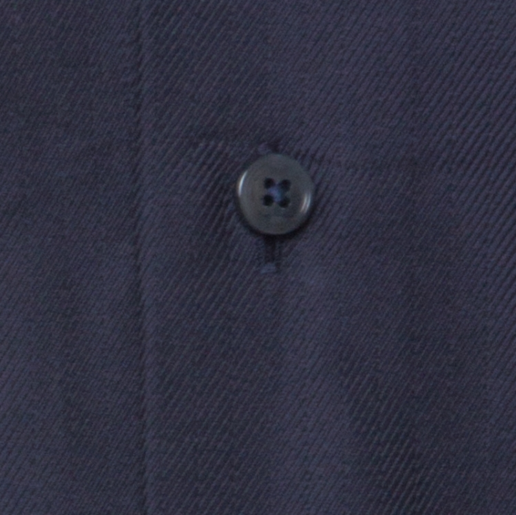 Pre Owned Ermenegildo Zegna Navy Blue Woven Cotton Slim Fit Shirt M