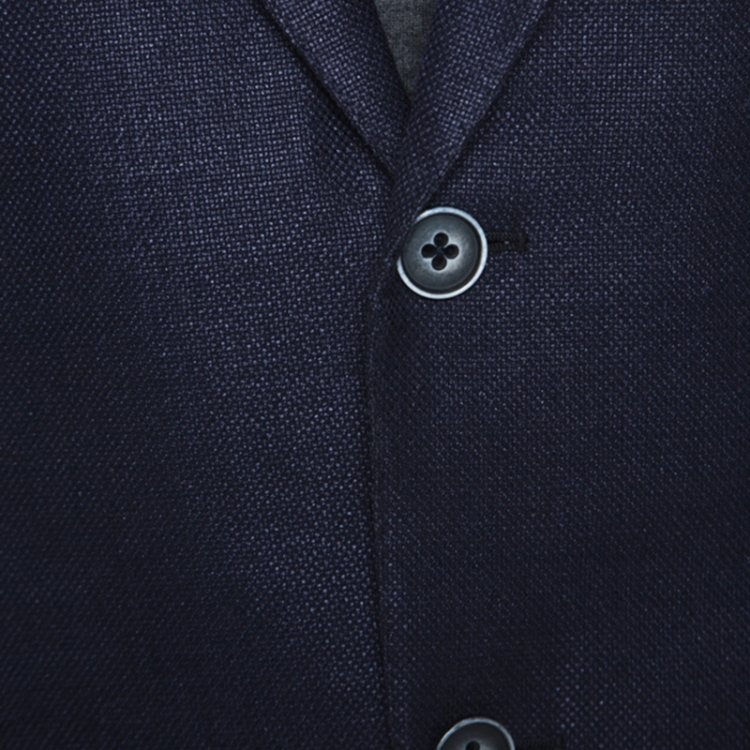 Pre Owned Ermenegildo Zegna Navy Blue Wool Blend Mila Fit Blazer L