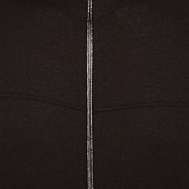 Pre Owned Ermenegildo Zegna Brown Wool Sleeveless Zip Front Cardigan XL