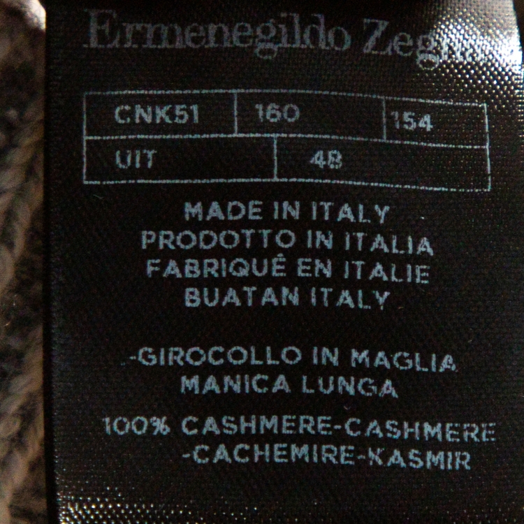 Pre Owned Ermenegildo Zegna Couture Melange Grey Cashmere Knit Sweater S