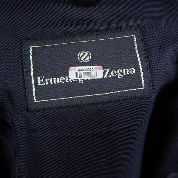 Pre Owned Ermenegildo Zegna Men's Navy Blue Striped Worsted Wool Blazer L
