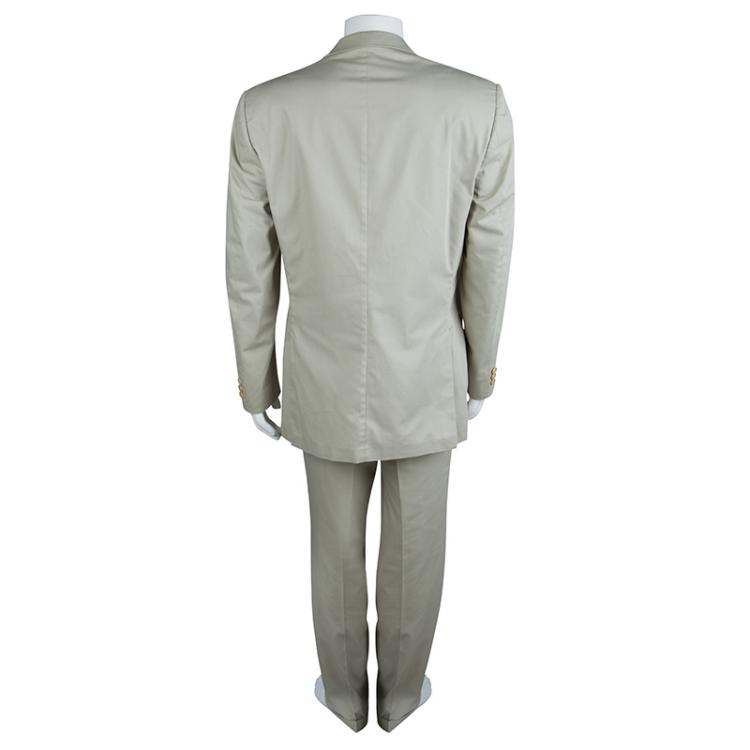 Pre Owned Ermenegildo Zegna Beige Pant Suit  L