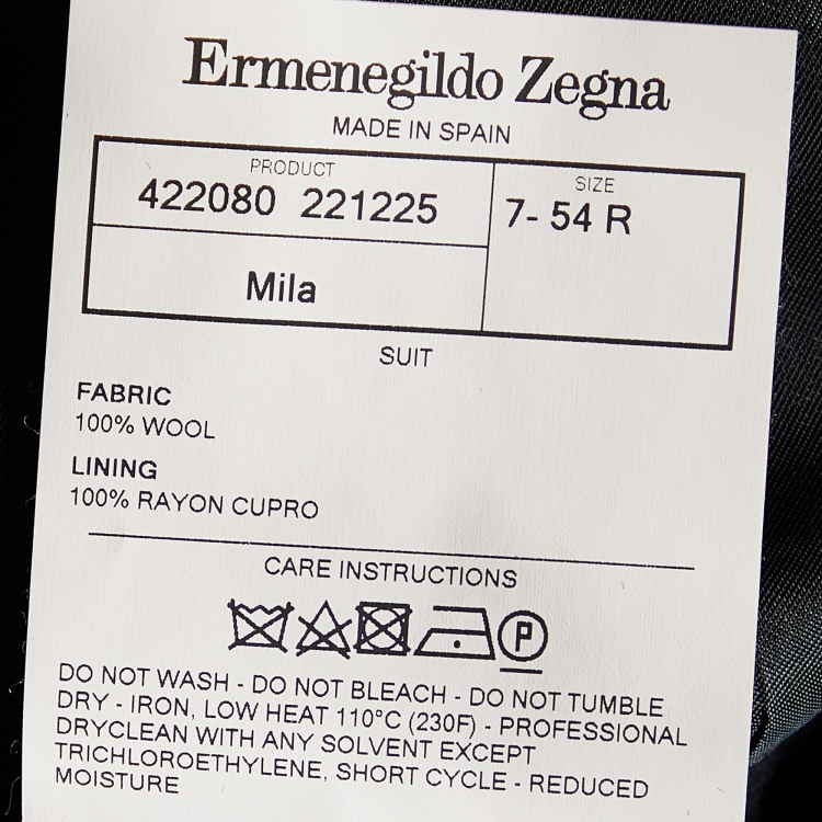 Pre Owned Ermenegildo Zegna Charcoal Grey Striped Wool Mila Suit XXL