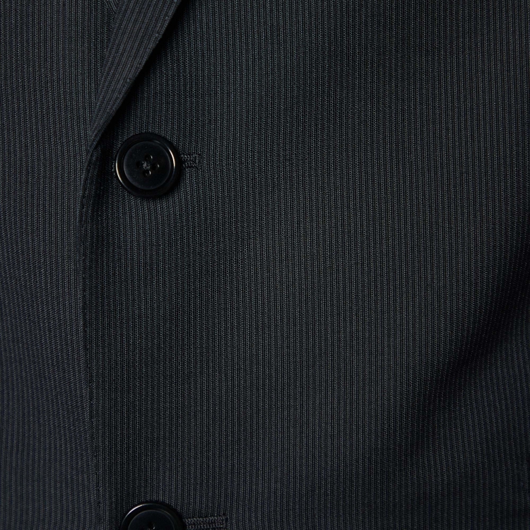 Pre Owned Ermenegildo Zegna Charcoal Grey Striped Wool Mila Suit XXL