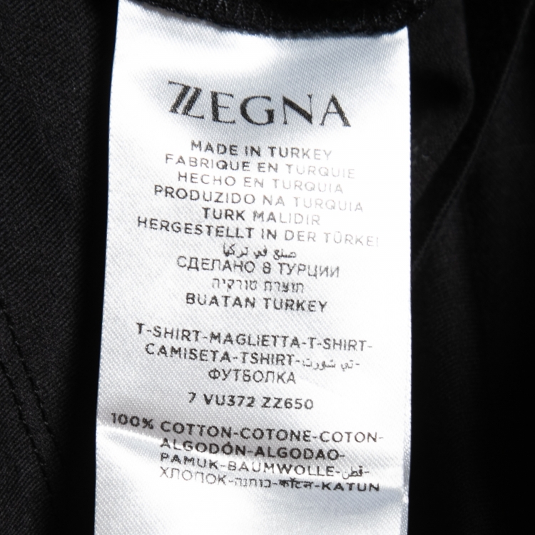 Pre Owned Zegna Black Jersey Crew Neck T-Shirt L