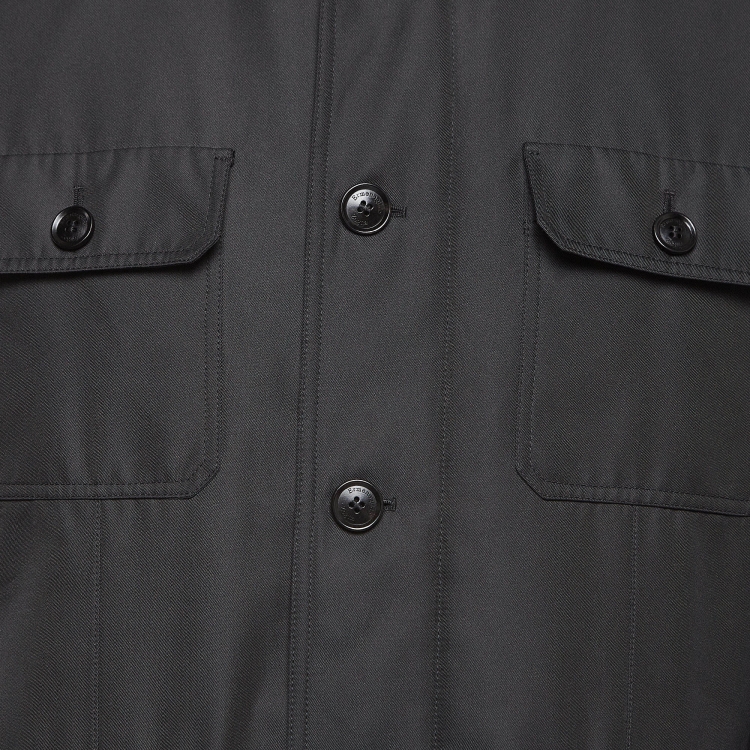 Pre Owned Ermenegildo Zegna Black Synthetic Patch Pocket Detail Button Front Jacket XL