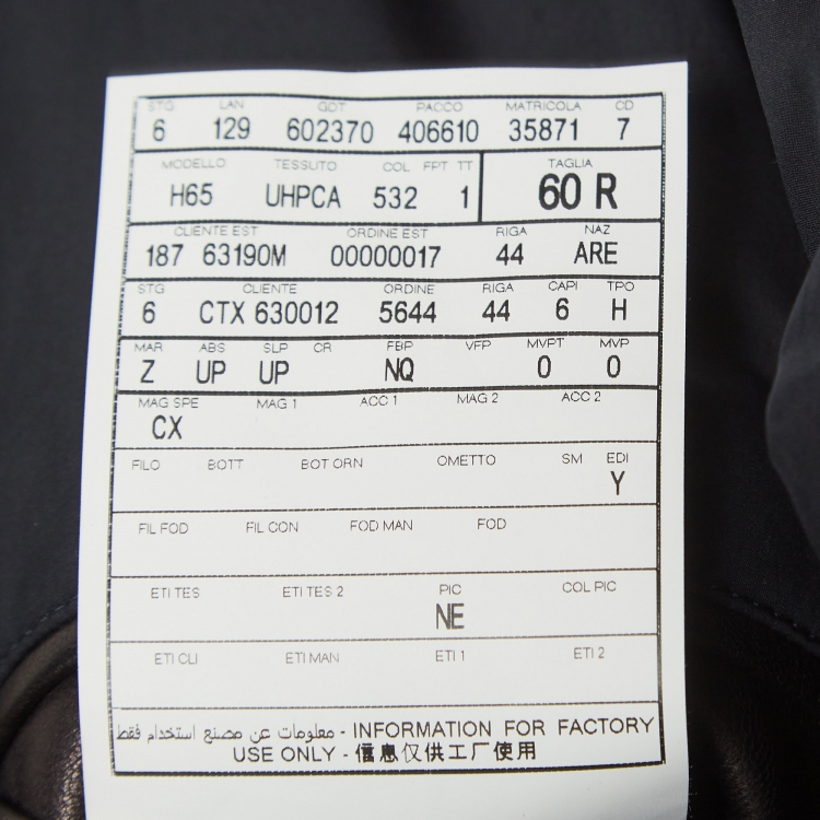 Pre Owned Ermenegildo Zegna Blue/Black Leather and Suede Bomber Jacket XXXL