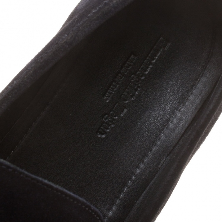 Pre Owned Ermenegildo Zegna Navy Blue Suede Loafers Size 42