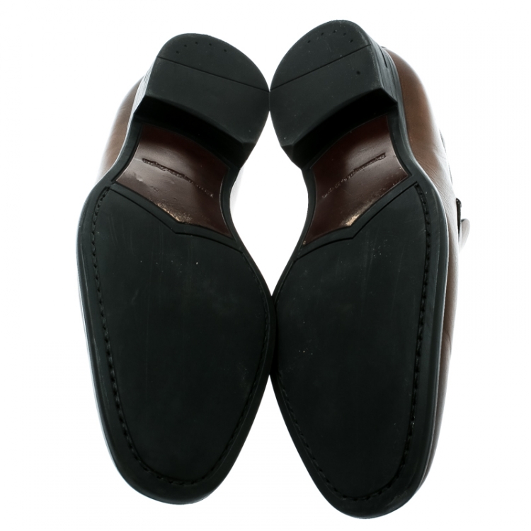 Pre Owned Ermenegildo Zegna Brown Leather Penny Loafers Size 41
