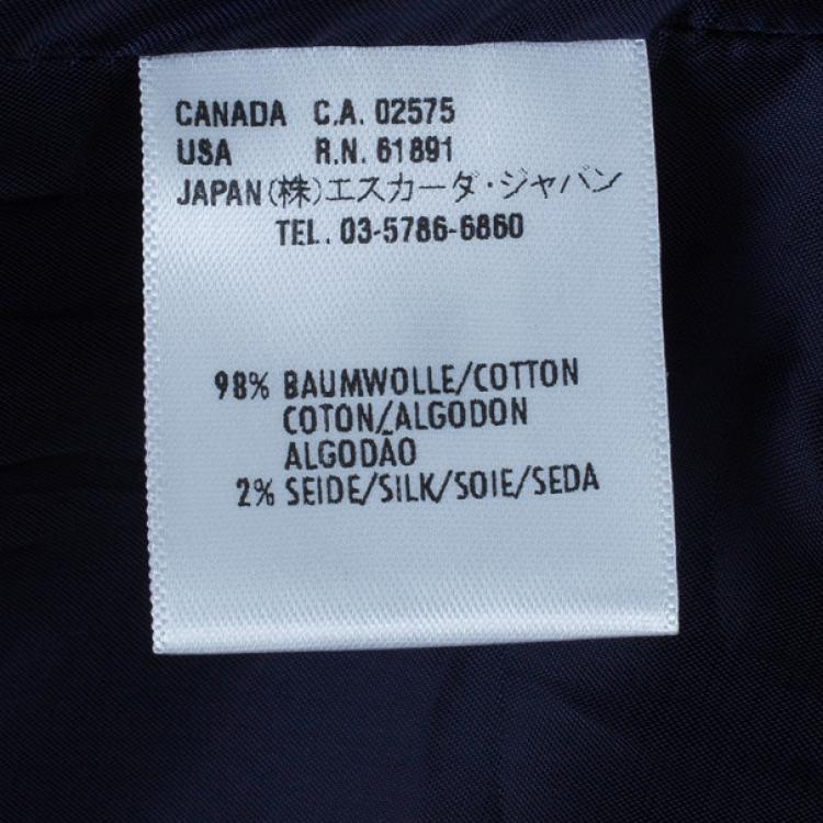 Pre Owned Escada Contrast Piped Navy Blazer S