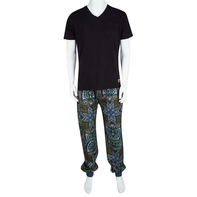 Pre Owned Etro Multicolor Paisley Printed Jersey Jogger Pants 3XL