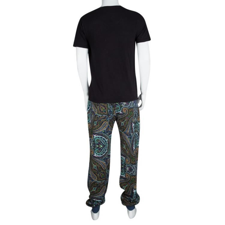 Pre Owned Etro Multicolor Paisley Printed Jersey Jogger Pants 3XL