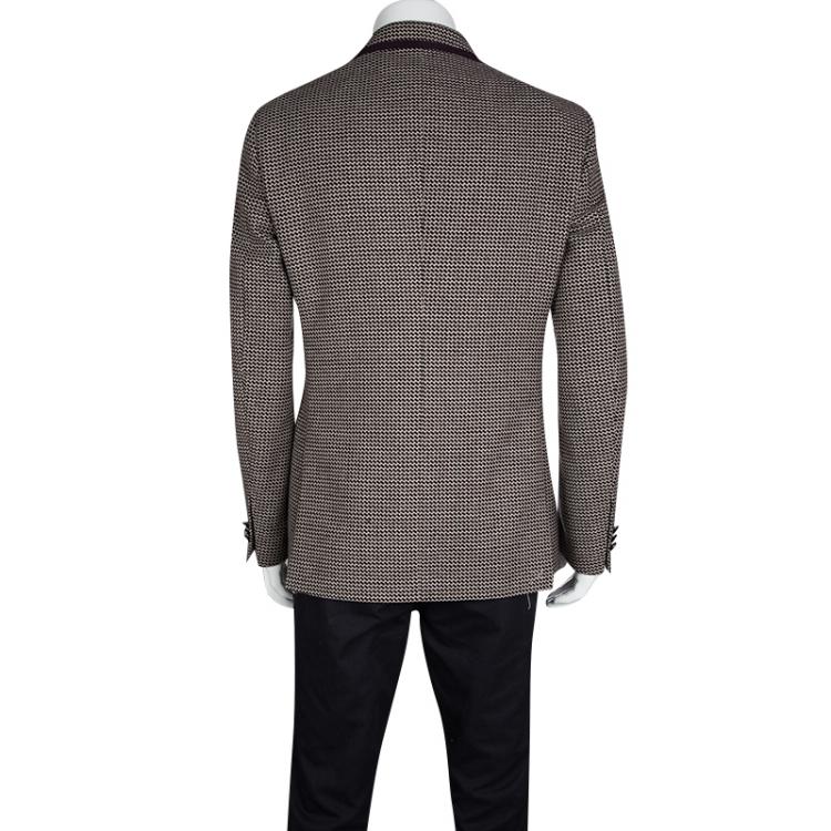 Pre Owned Etro Purple Textured Wool Blend Tailored Blazer M
