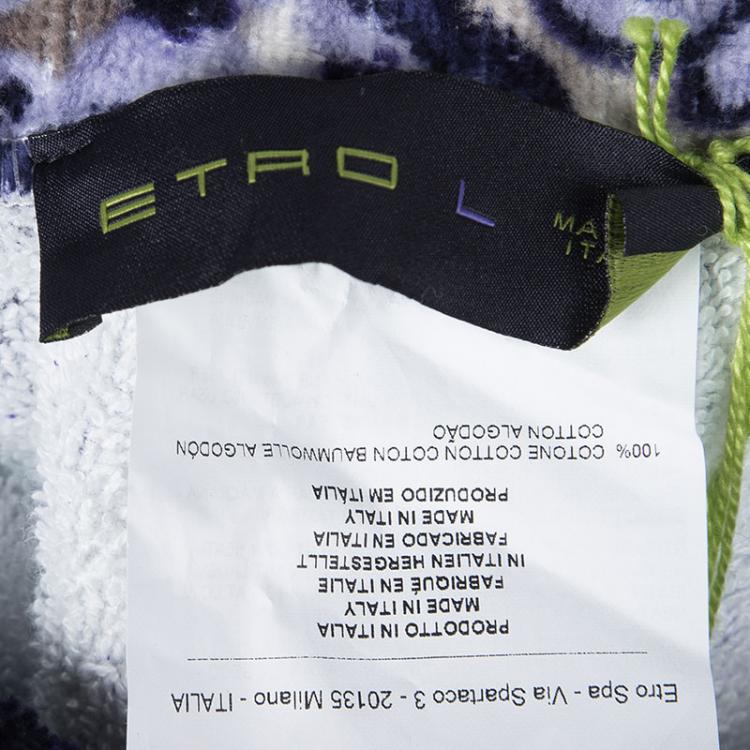 Pre Owned Etro Muticolor Printed Terrycloth Zip Front Sweatshirt and Jogger Pant Set L