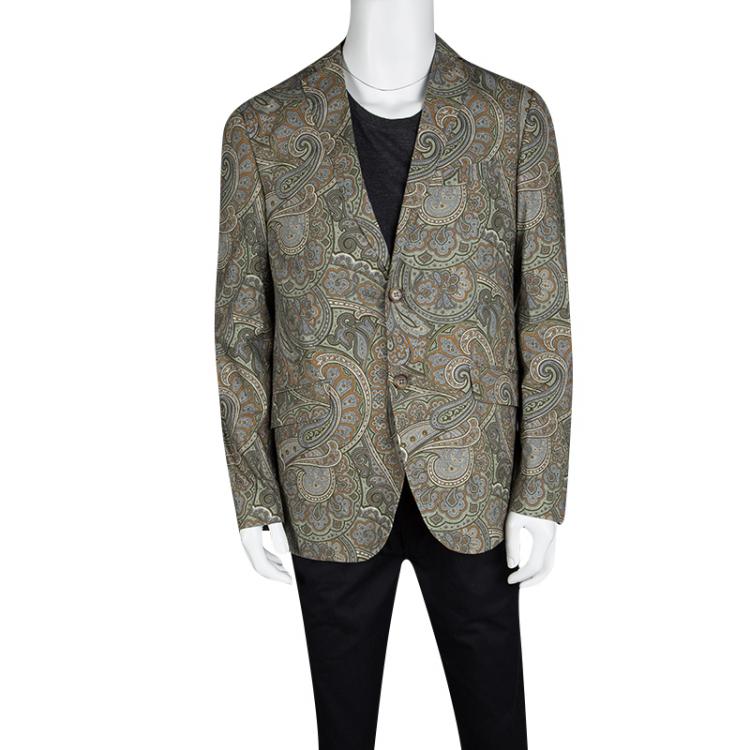 Pre Owned Etro Multicolor Paisley Print Superleggera Minerva Blazer L