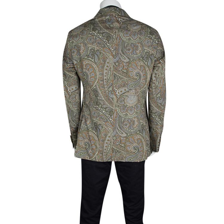 Pre Owned Etro Multicolor Paisley Print Superleggera Minerva Blazer L
