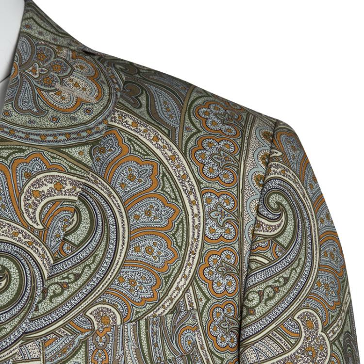 Pre Owned Etro Multicolor Paisley Print Superleggera Minerva Blazer L