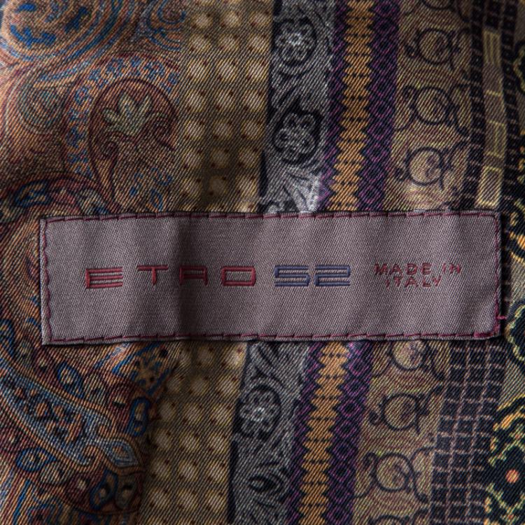 Pre Owned Etro Purple Velvet Silk Panel Detail MInete Vest L