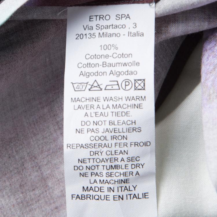 Pre Owned Etro Multicolor Printed Cotton Long Sleeve Button Front Shirt 2XL